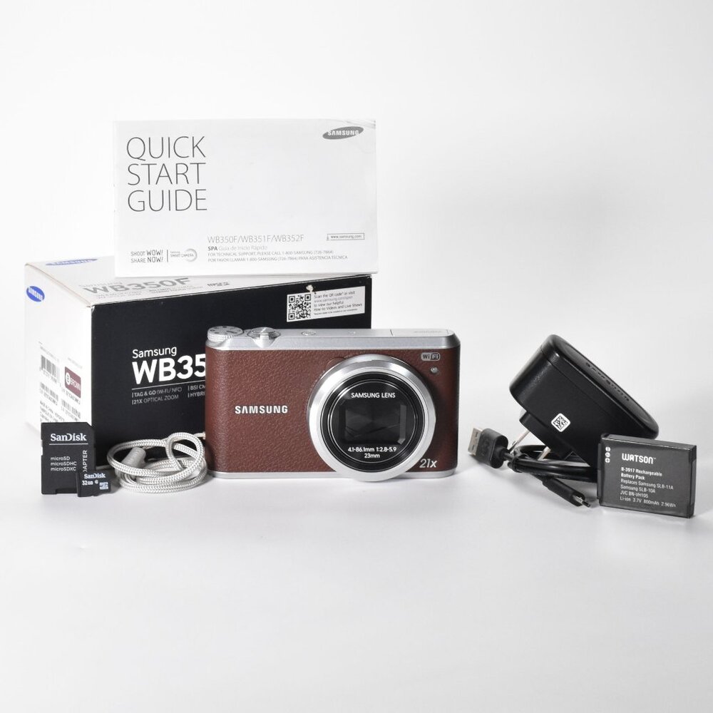 Samsung WB350F Smart Digital Camera 16MP 21x Optical Zoom WiFi HD Video 32GB SD